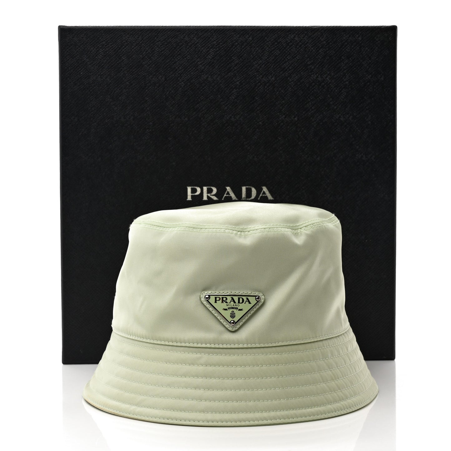 Re-Nylon Metal Triangle Logo Womens Bucket Hat L Acqua