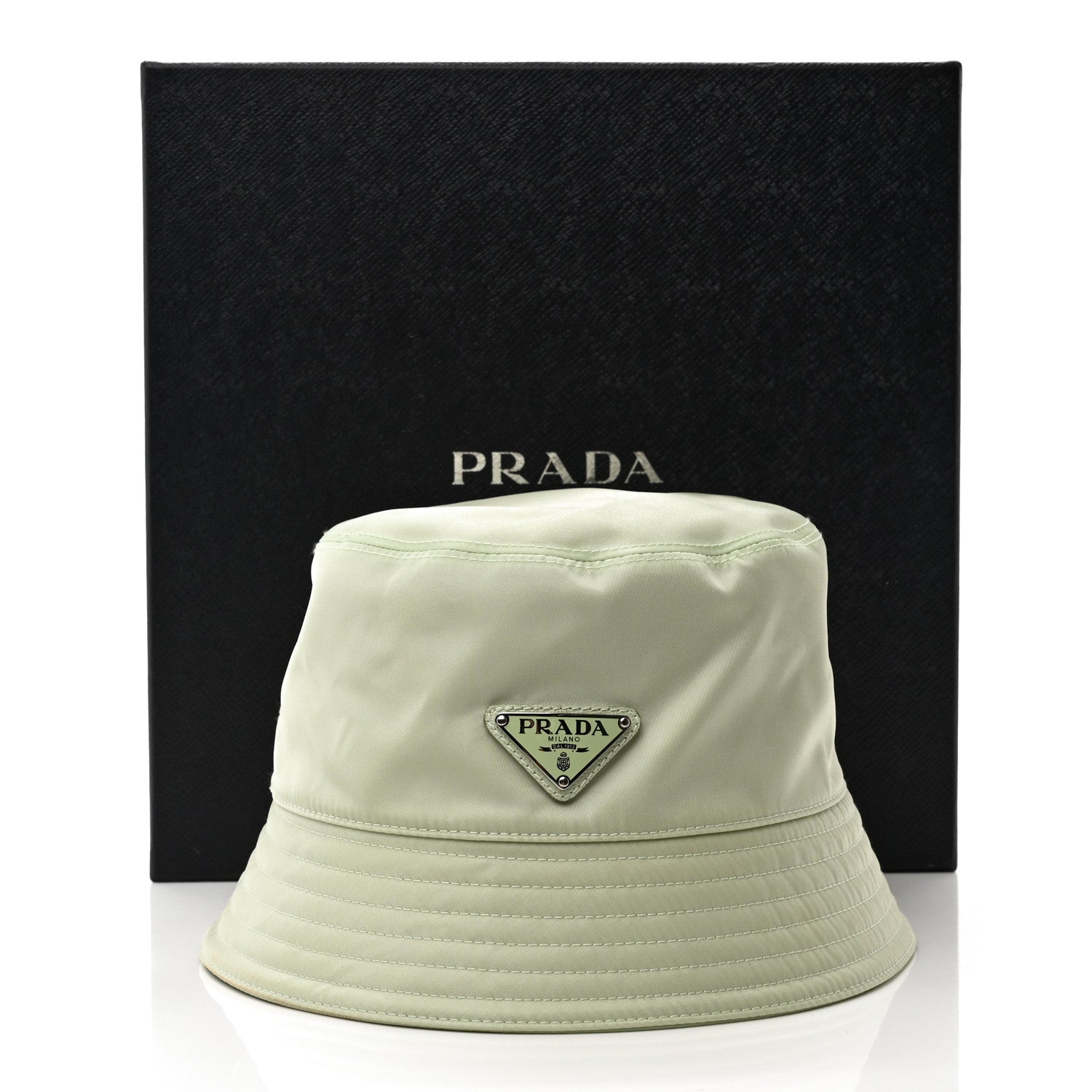 Prada Re-Nylon Metal Triangle Logo Womens Bucket Hat L Acqua 10 of 10