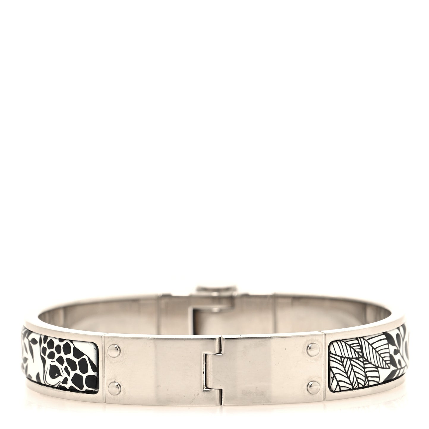 Enamel Printed Charniere Tendresse Feline Tattoo Hinged Bracelet M Positif Negatif