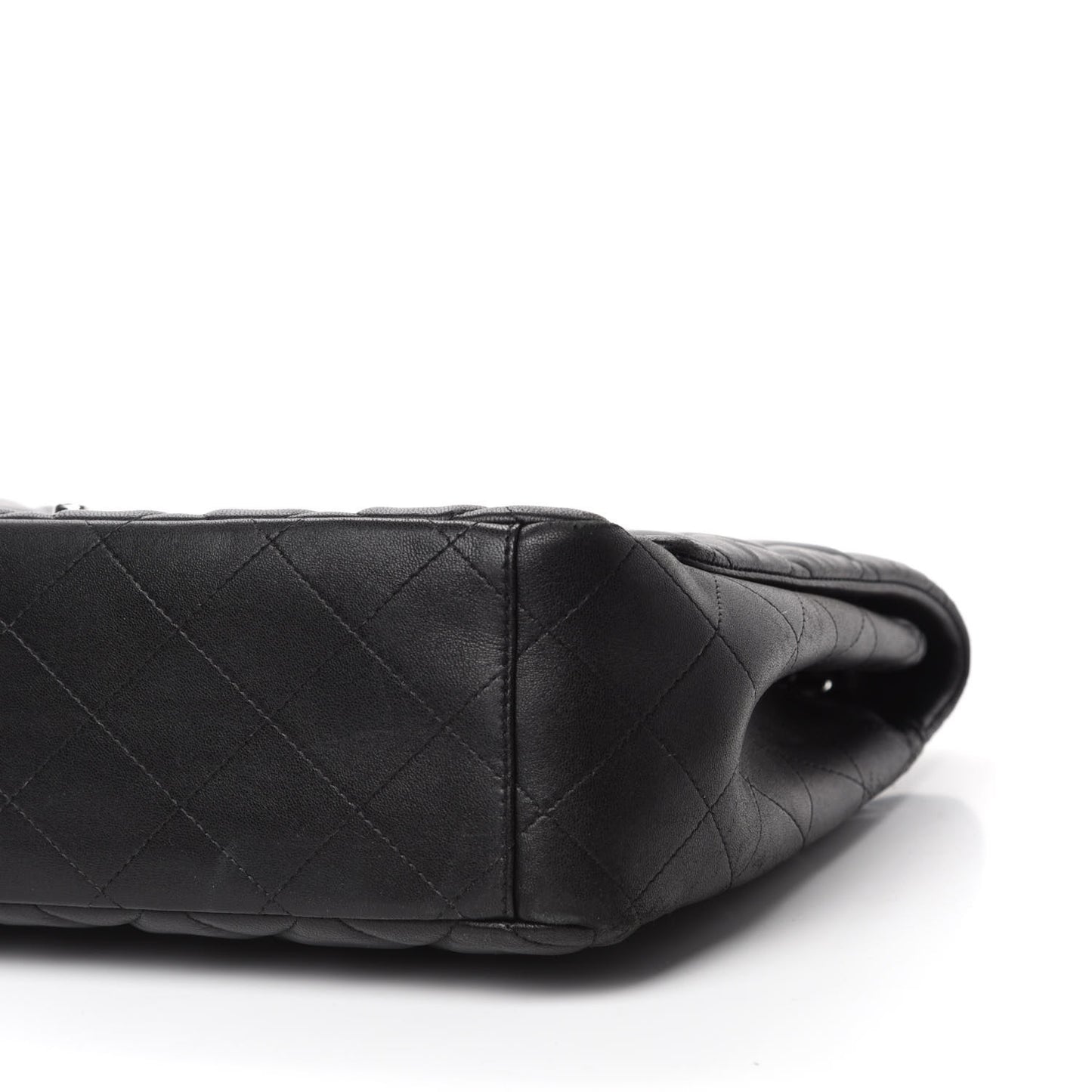 Lambskin Quilted Maxi Single Flap Black