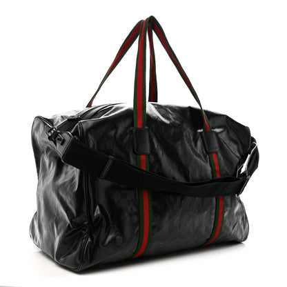 Gucci Crystal Monogram Web Large Duffle Bag Black 2 of 15