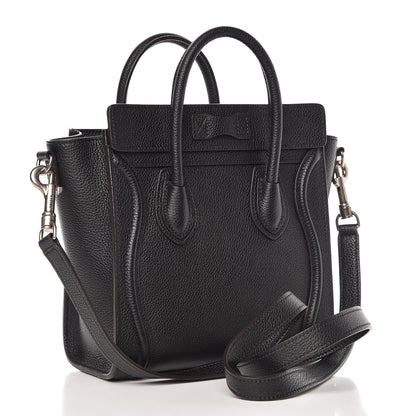 Celine Drummed Calfskin Nano Luggage Black 4 of 12