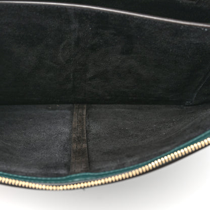 Celine Smooth Calfskin Tri-Fold Clutch on Chain Bottle Green 7 of 18