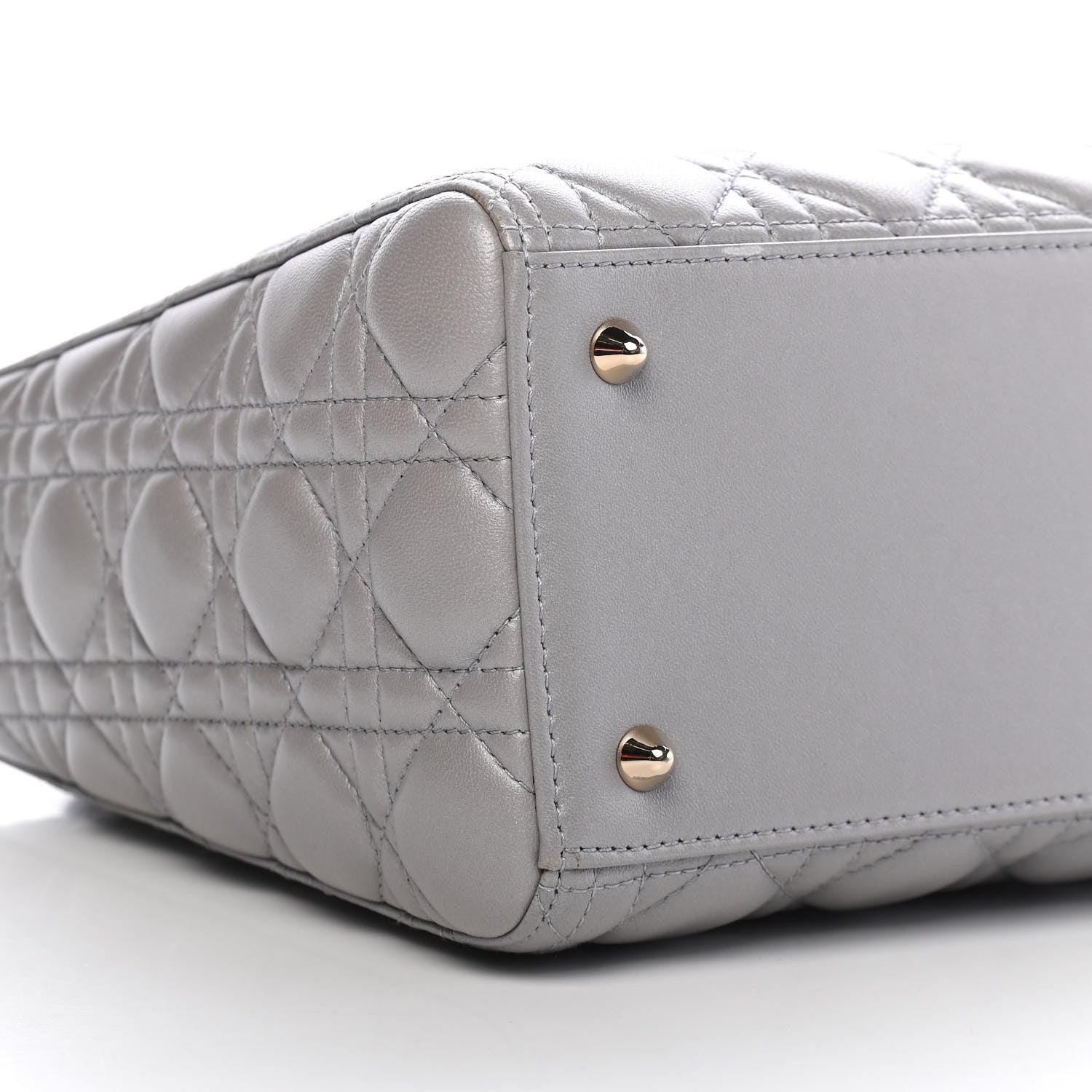 Christian Dior Lambskin Cannage Medium Lady Dior Grey 8 of 9