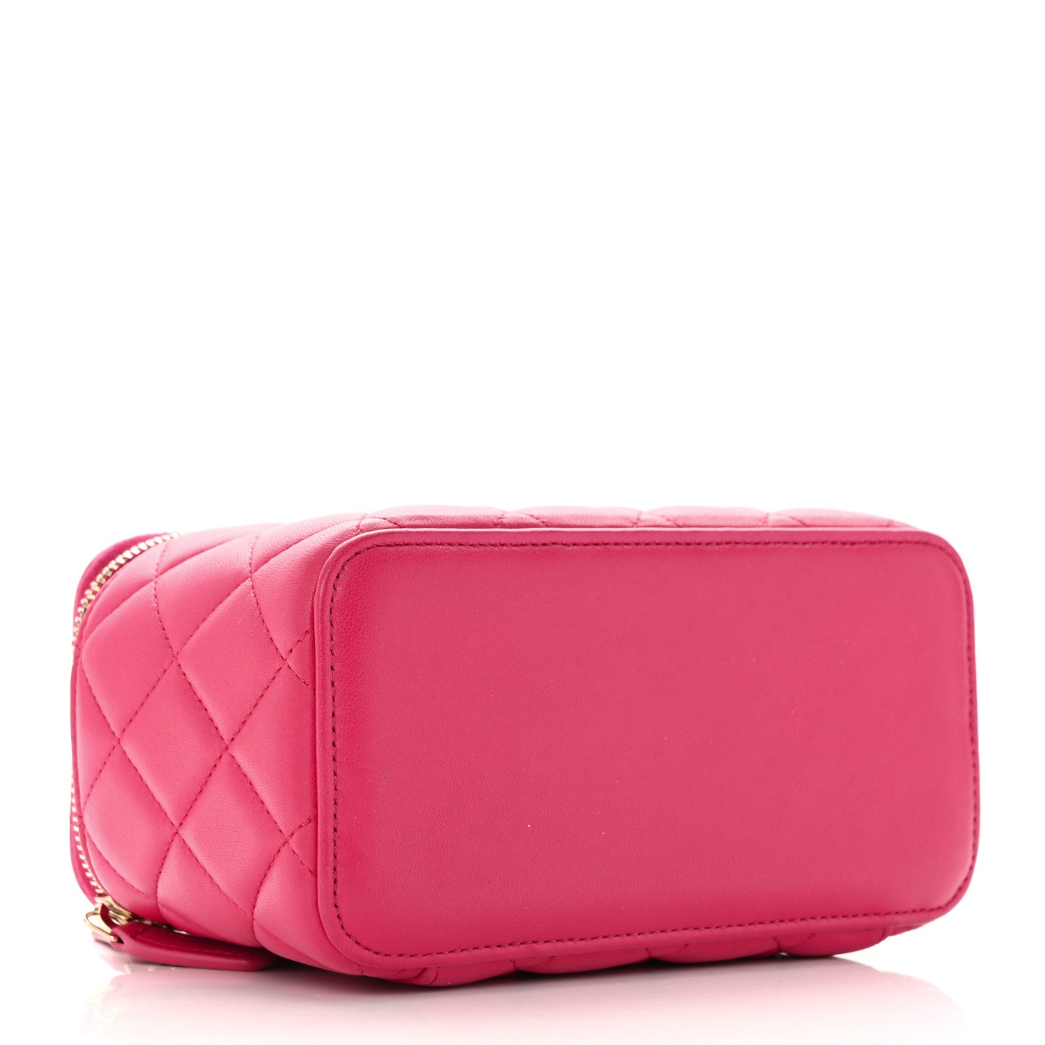 Chanel Lambskin Quilted Small Top Handle Vanity Case With Chain Dark Pink 4 of 14