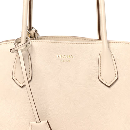Prada Glace Calfskin Medium Signet Tote Talco 7 of 9