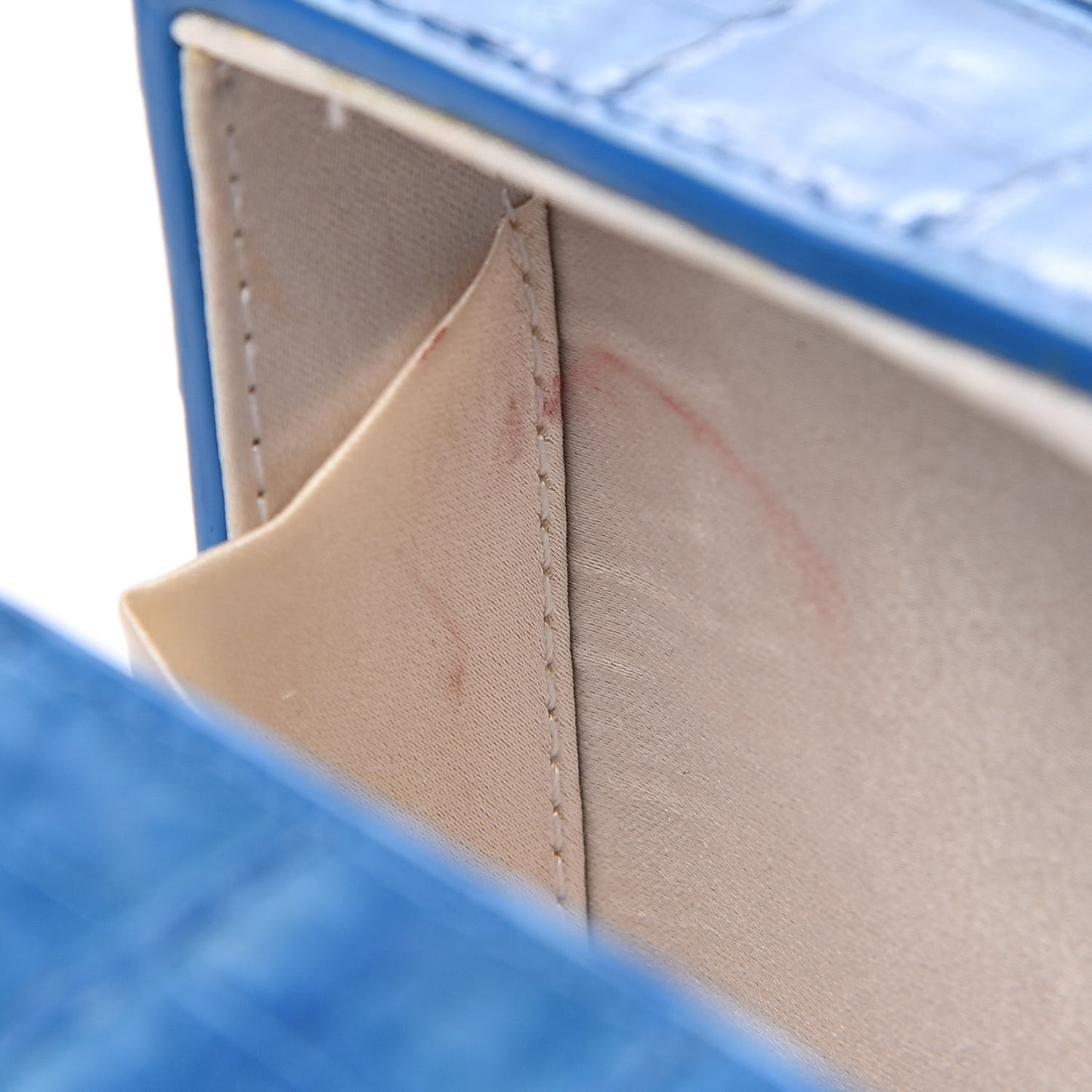 Crocodile Box Clutch Blue