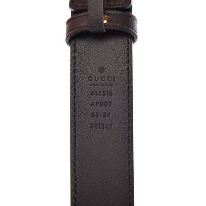 Gucci Moon Calfskin Double G 30mm Belt 85 34 Dark Cocoa 4 of 6
