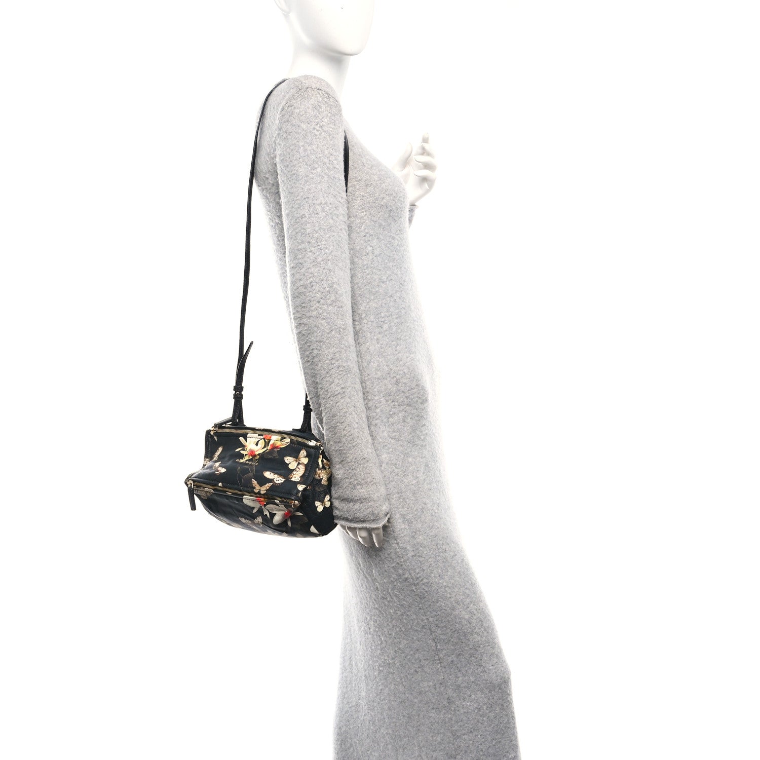 Givenchy Lambskin Magnolia and Moth Print Mini Pandora Black 2 of 10