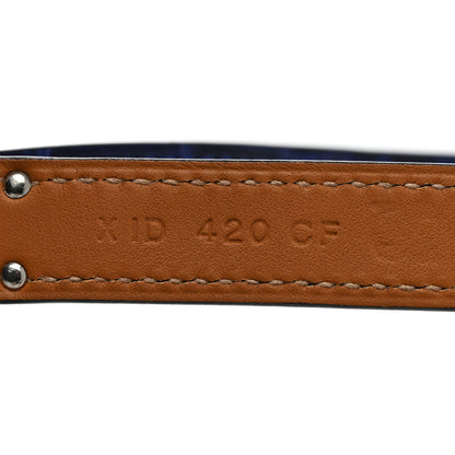 Hermes Shiny Alligator Kelly Double Tour Bracelet S Bleu Electrique 6 of 8
