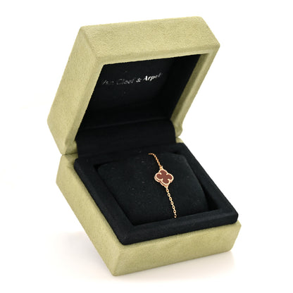 Van Cleef & Arpels 18K Rose Gold Carnelian Sweet Alhambra Bracelet 6 of 6