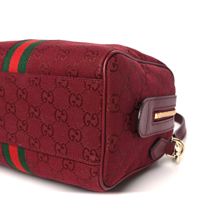 Gucci GG Monogram Textured Dollar Calfskin Web Small Ophidia Top Handle Bowler Bag Rosso Ancora 10 of 10