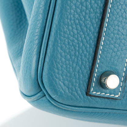 Hermes Taurillon Clemence Birkin 40 Blue Jean 7 of 10