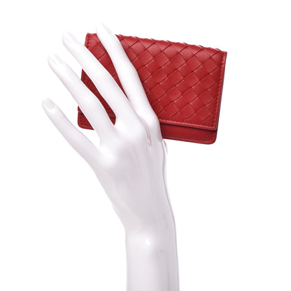 Bottega Veneta Nappa Intrecciato Card Holder Red 2 of 8