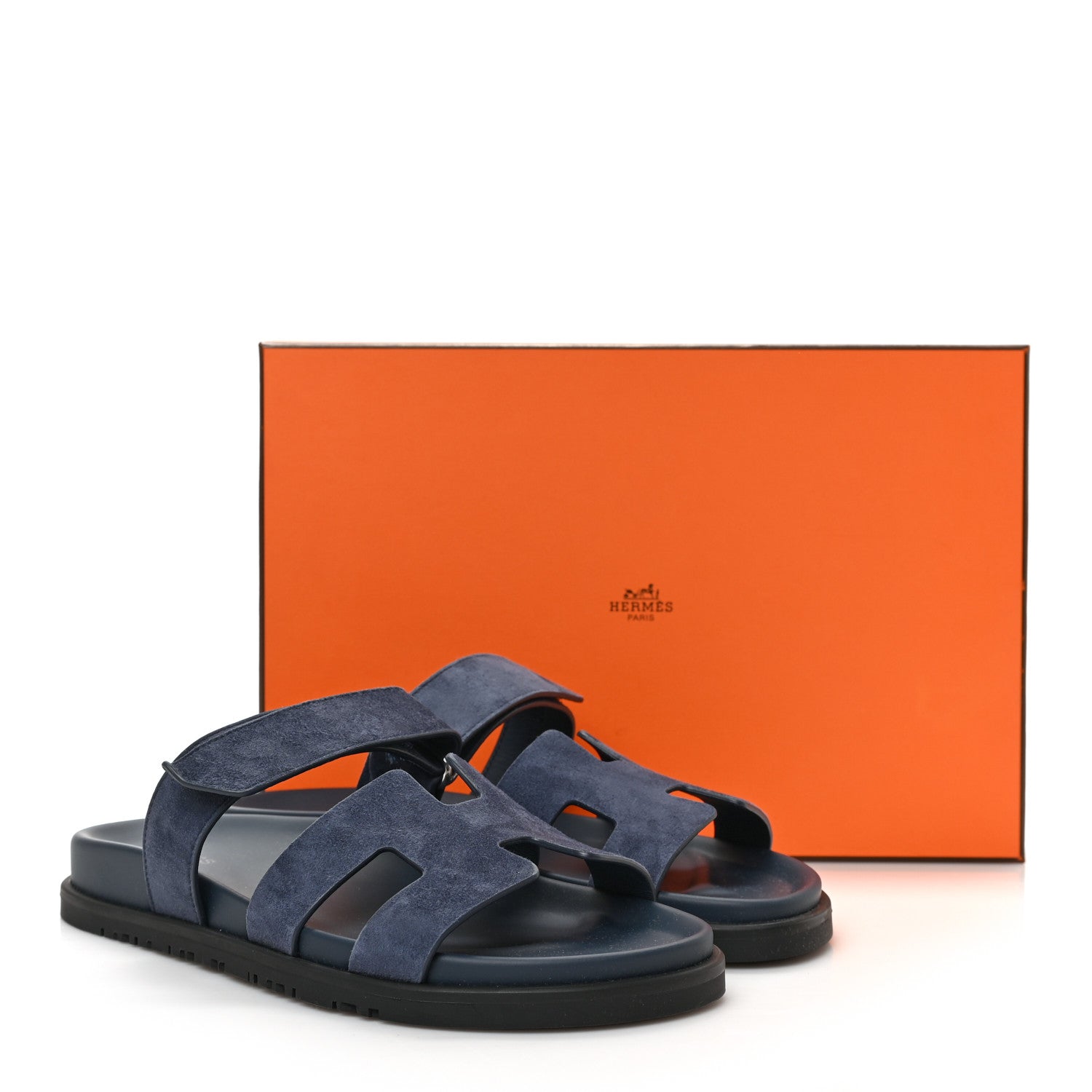 Hermes Suede Goatskin Womens Chypre Sandals 38 Bleu Celeste 9 of 9