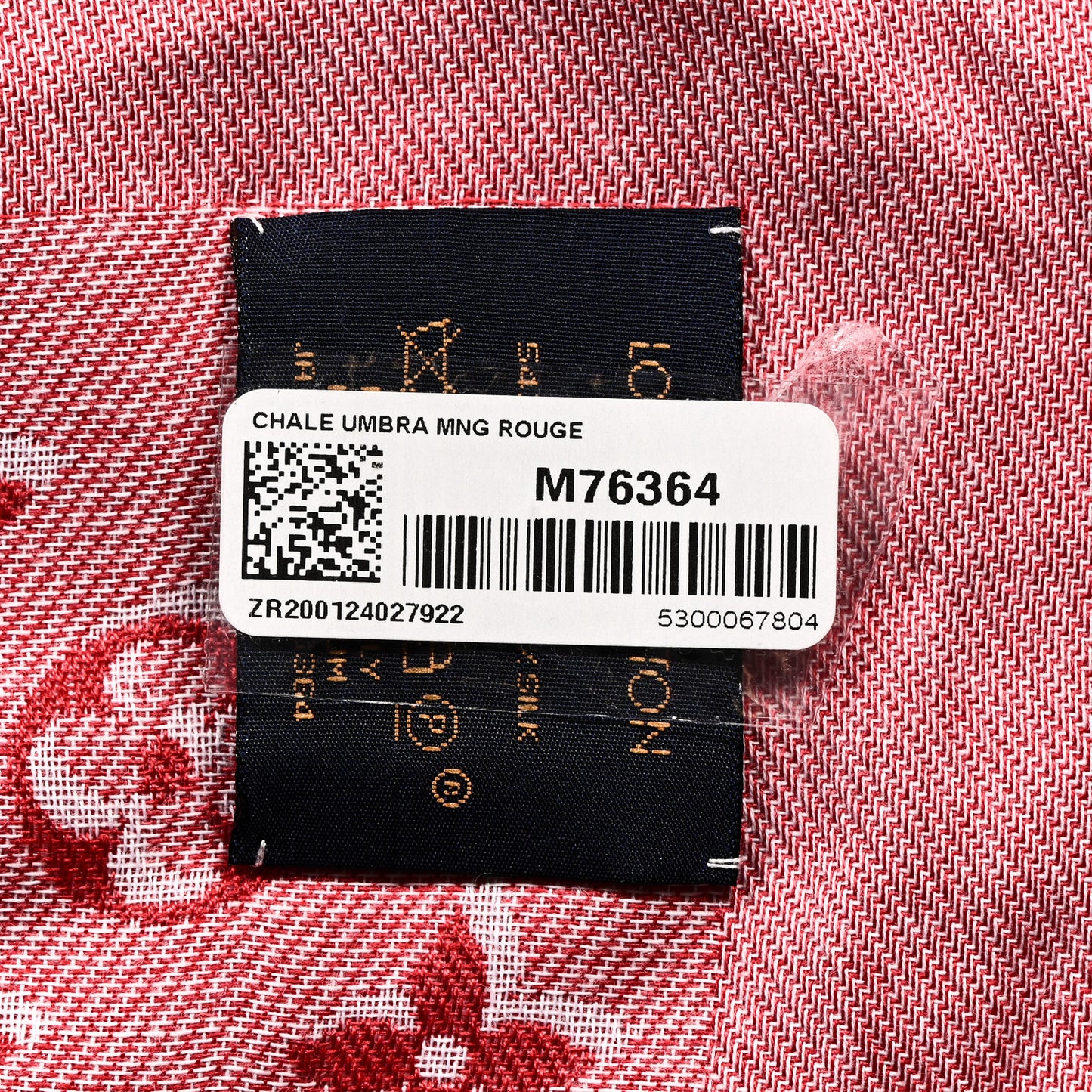 Silk Wool Monogram Umbra Shawl Rouge