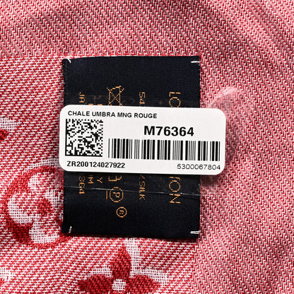 Louis Vuitton Silk Wool Monogram Umbra Shawl Rouge 3 of 3