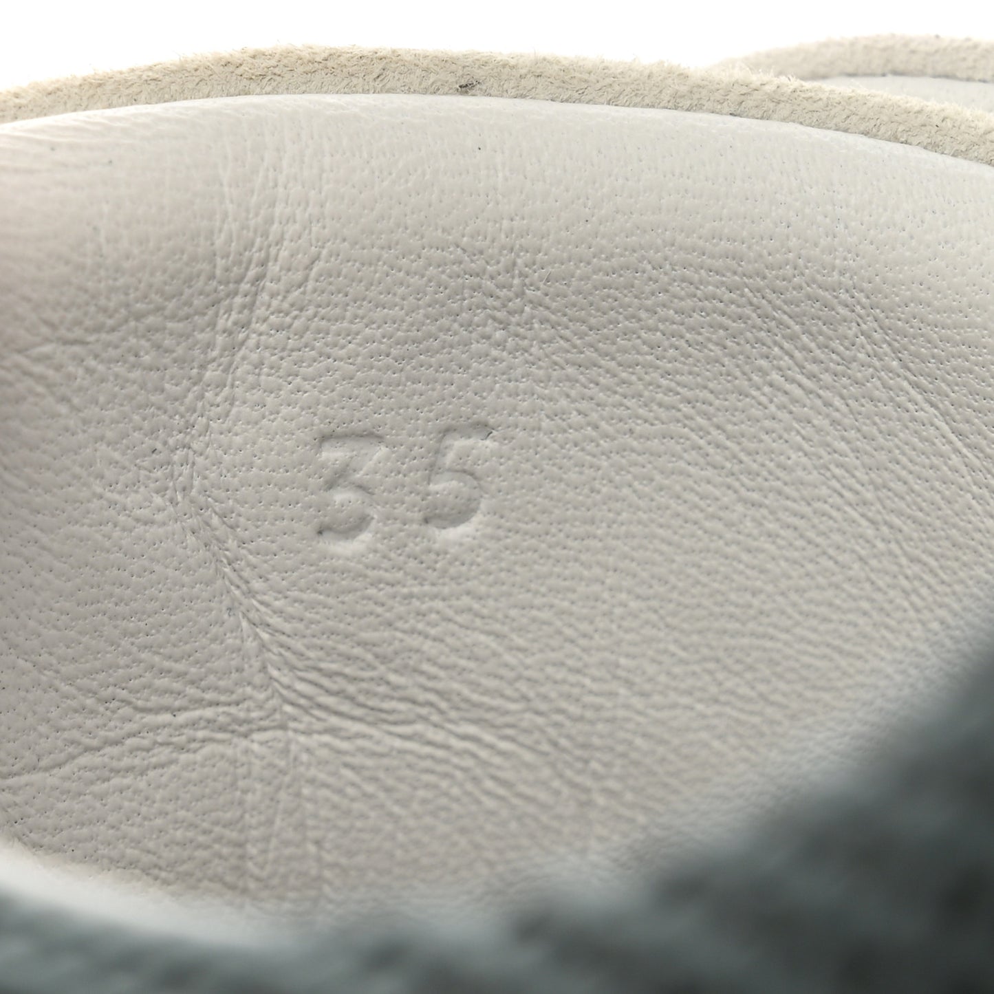 Air Mesh Suede Goatskin Bouncing Sneakers 35 Vert D'eau White