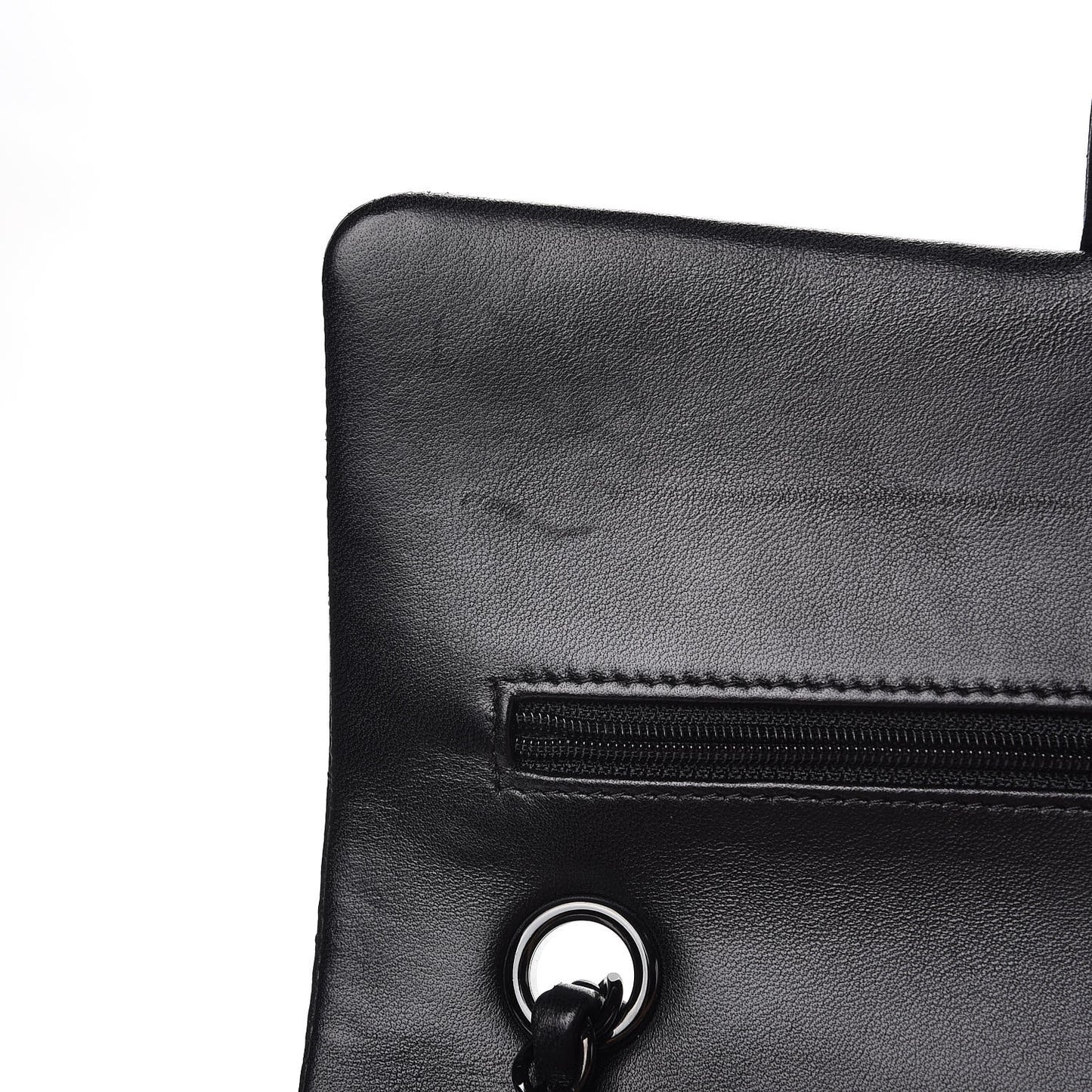 Lambskin Chevron Quilted Medium Double Flap So Black