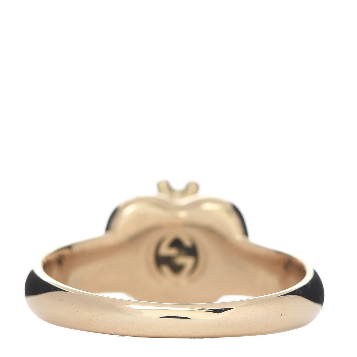 Gucci 18K Yellow Gold Bee Heart Ring 54 6.75 4 of 5