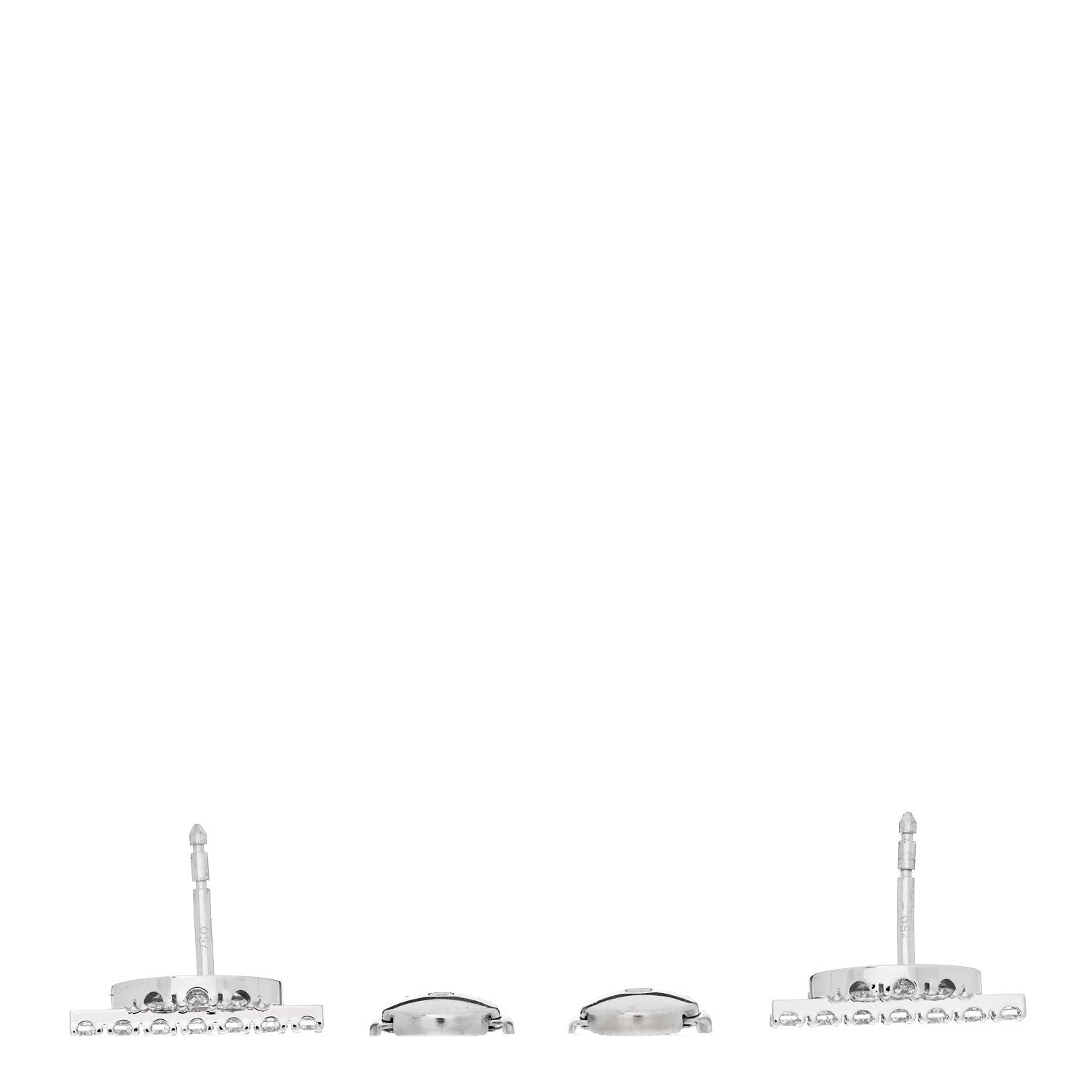 Hermes 18K White Gold Diamond Finesse Earrings 3 of 6