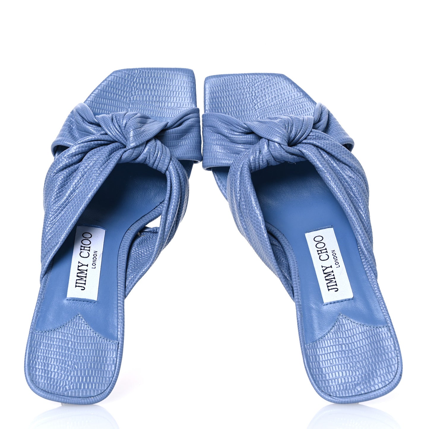 Nappa Embossed Lizard Avenue 50 Mules 37 Denim