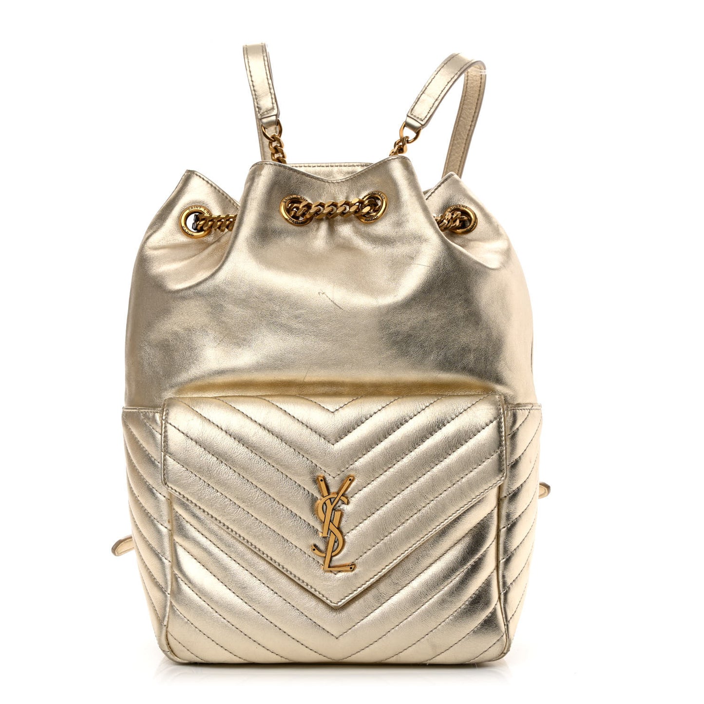 Lambskin Matelasse Monogram Joe Backpack Pale Gold