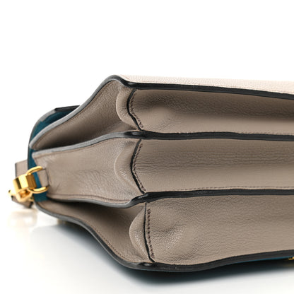 Miu Miu Goatskin Bandoliera Madras Bi-Color Shoulder Bag Laguna Pomice 9 of 16