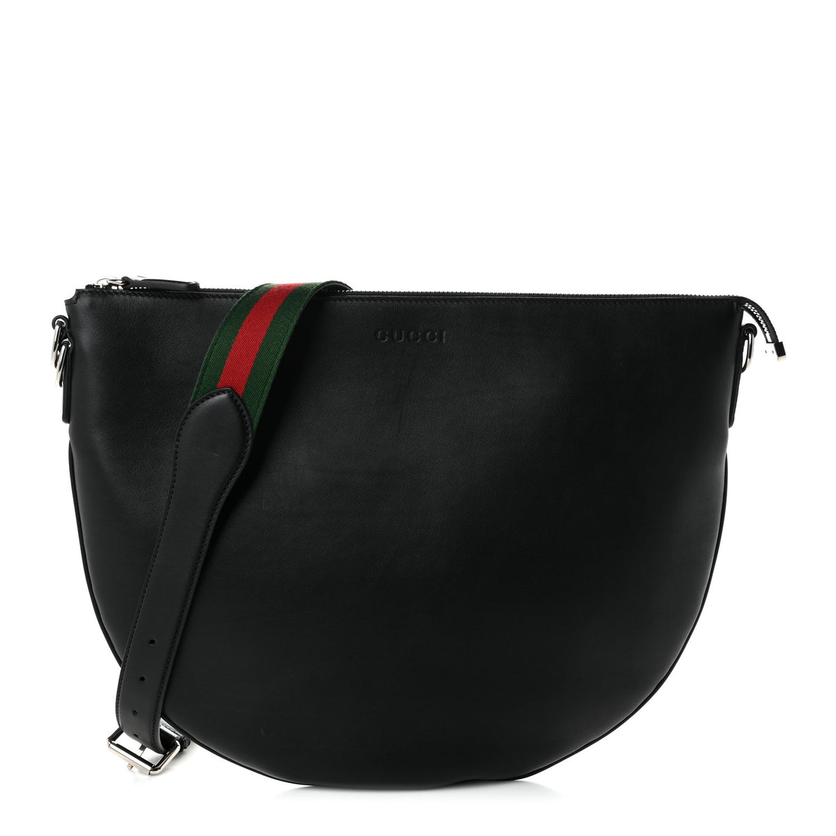 Gucci Calfskin Emblem Shoulder Bag Black 1 of 9