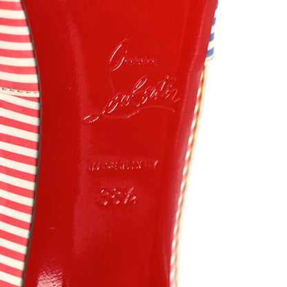 Christian Louboutin Patent Stripes Marine Alta 120 Pumps 38.5 Multicolor 9 of 10