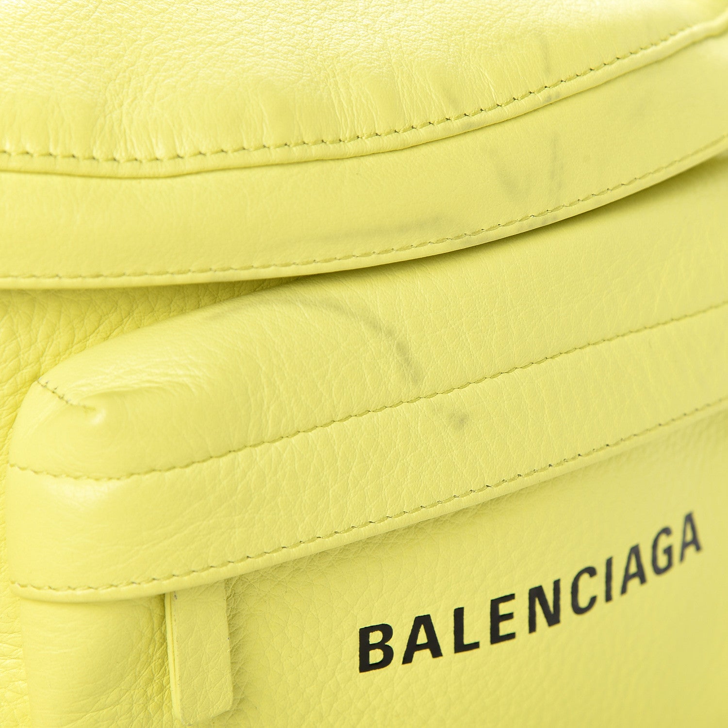 Balenciaga Smooth Calfskin Logo Large Everyday Beltpack Acid Green 8 of 12