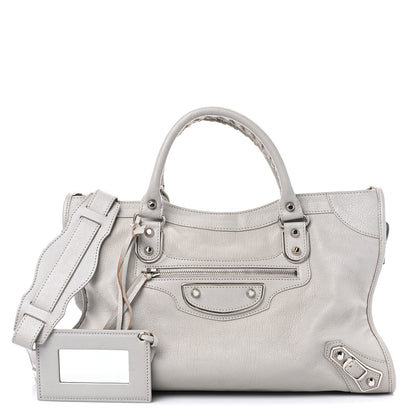 Balenciaga Chevre Silver Metallic Edge Hardware City Gris Glace 1 of 12