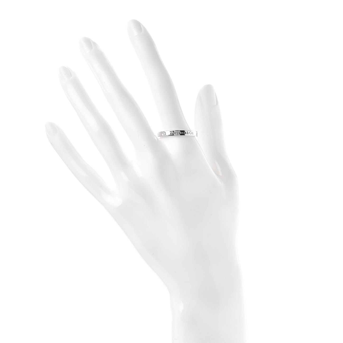 Platinum Diamond Logo Band Ring 63 10.5