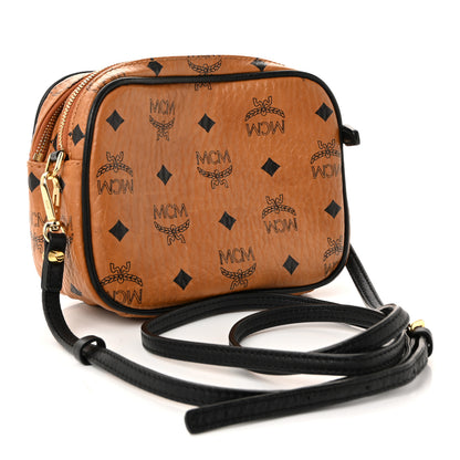 MCM Visetos Mini Camera Crossbody Bag Cognac 3 of 10