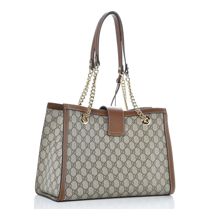 Gucci GG Supreme Monogram Medium Padlock Tote Beige Cuir 3 of 9