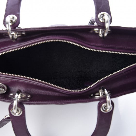 Lambskin Cannage Large Lady Dior Purple