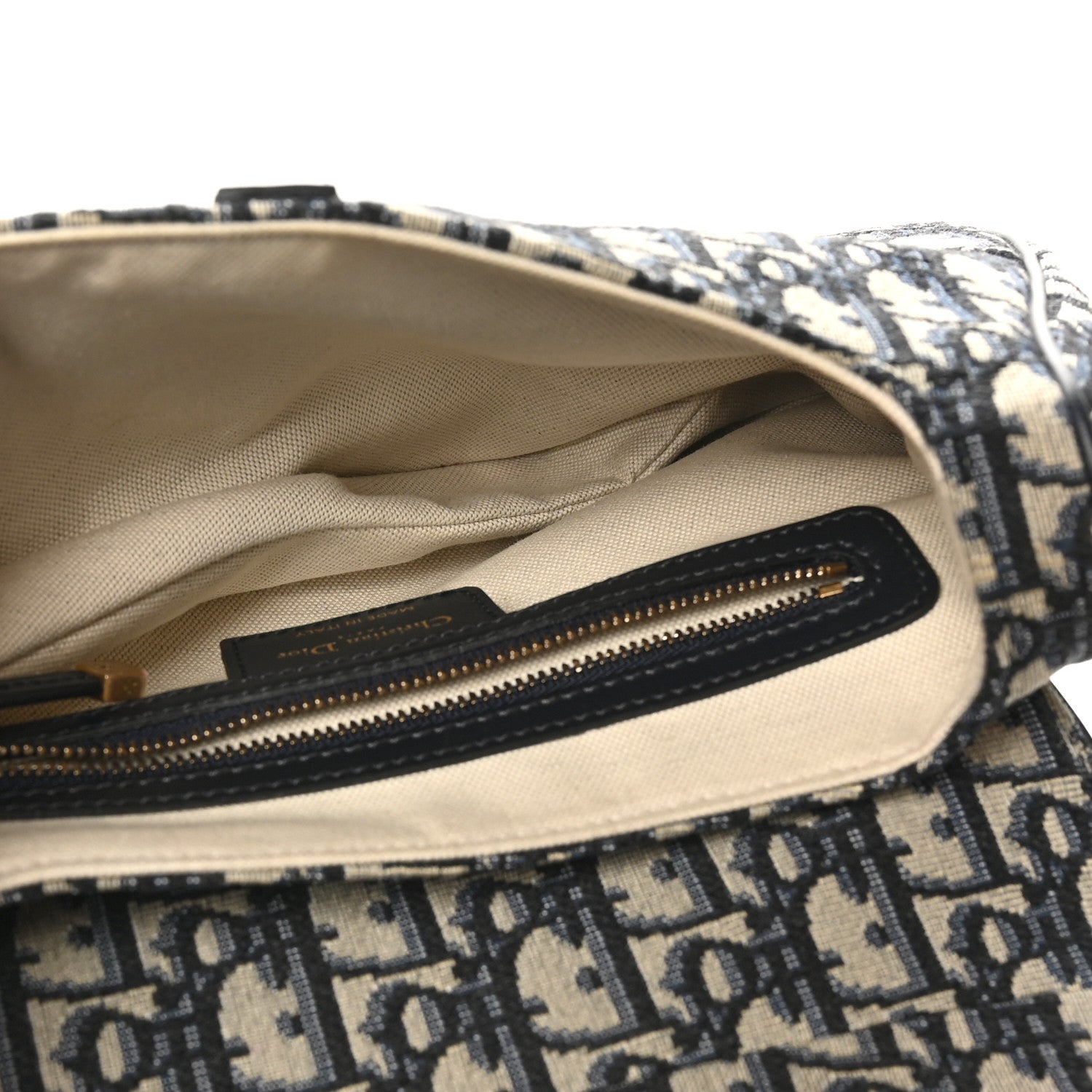 Christian Dior Oblique Saddle Bag Blue 5 of 11