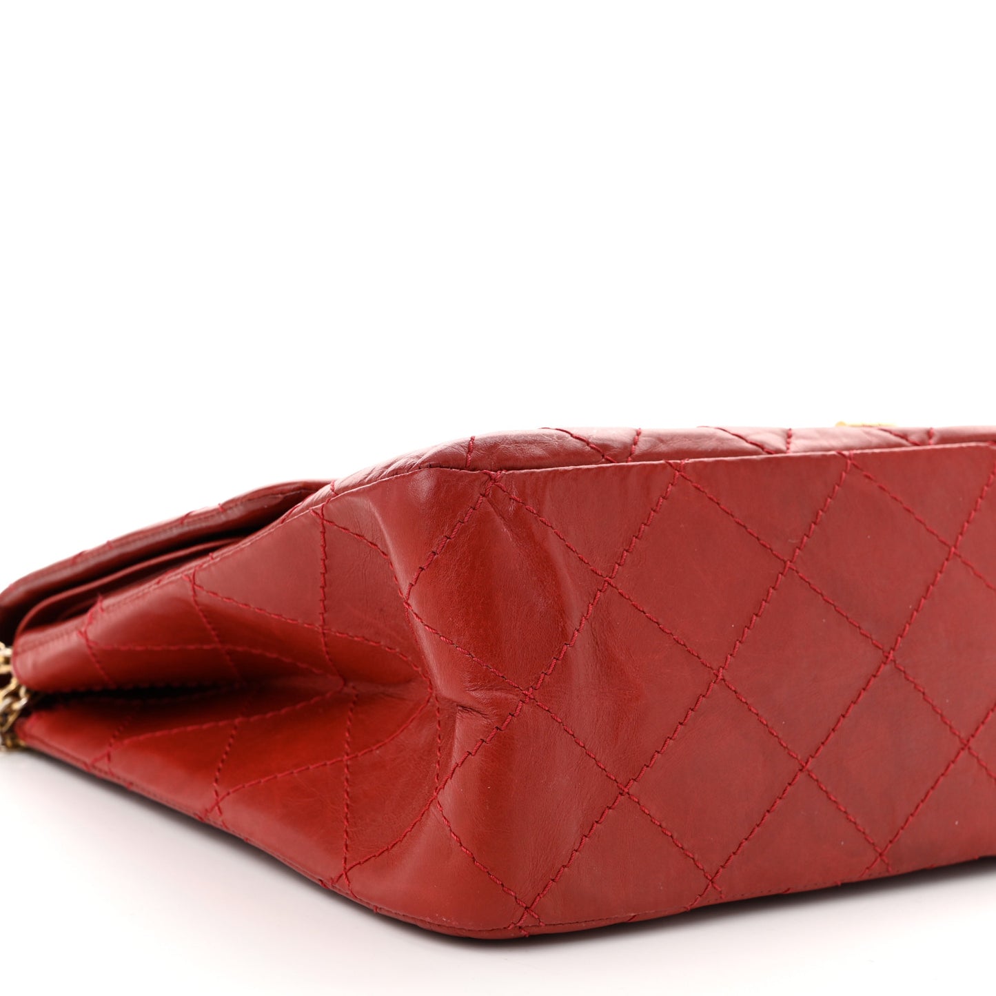 Aged Calfskin Quilted 2.55 Reissue 227 Flap Red