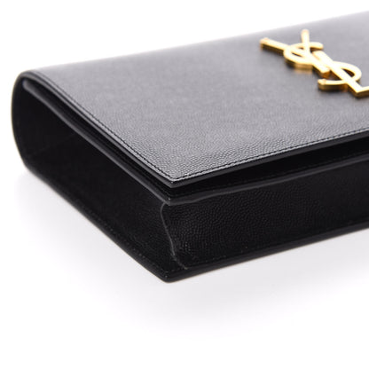 Saint Laurent Grain De Poudre Classic Monogram Kate Clutch Black 7 of 8