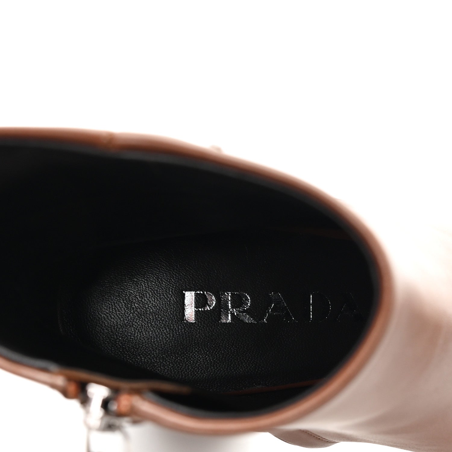 Prada Vitello Triangle Ankle Boots 36.5 Cognac 8 of 9