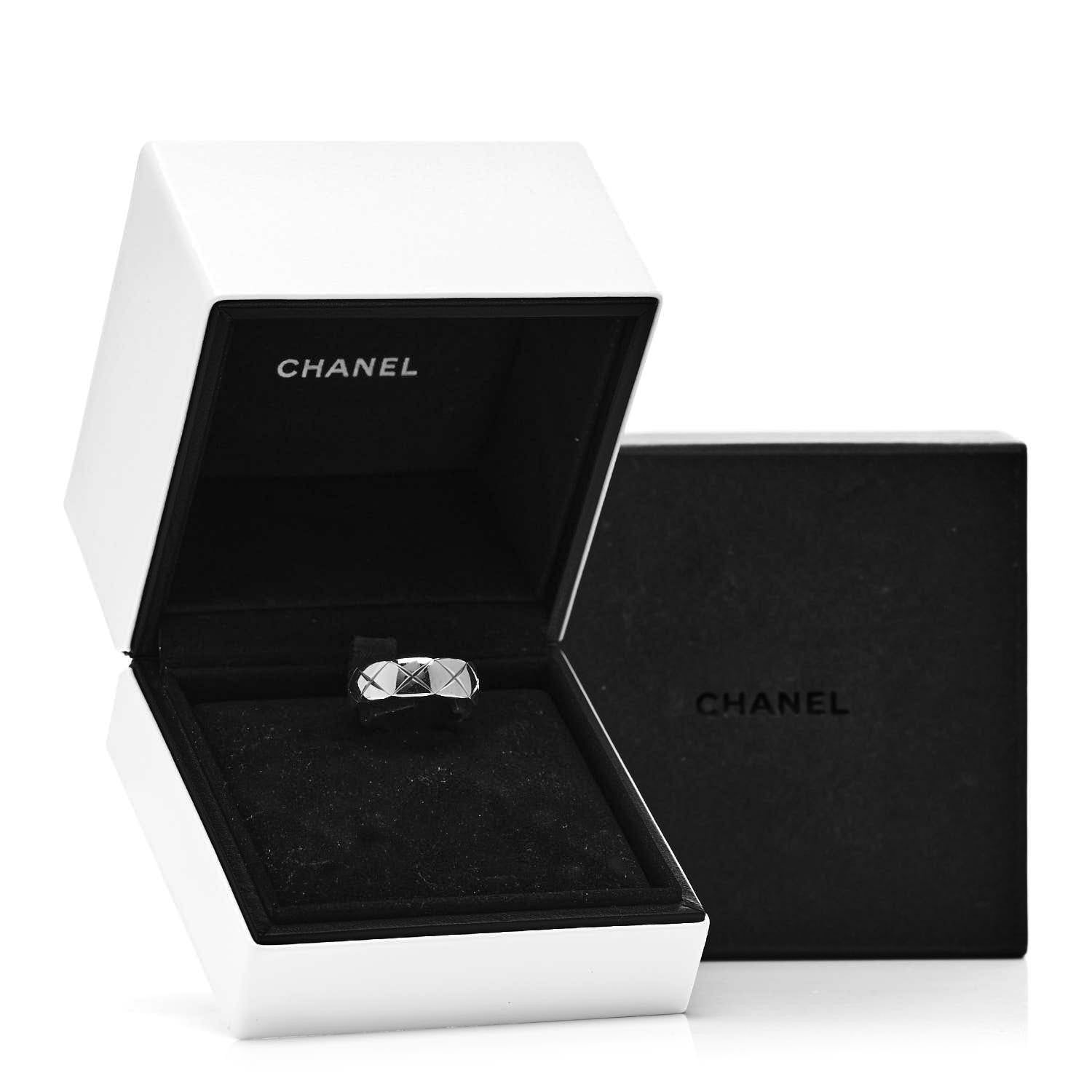 Chanel 18K White Gold Small Coco Crush Ring 52 6 6 of 6