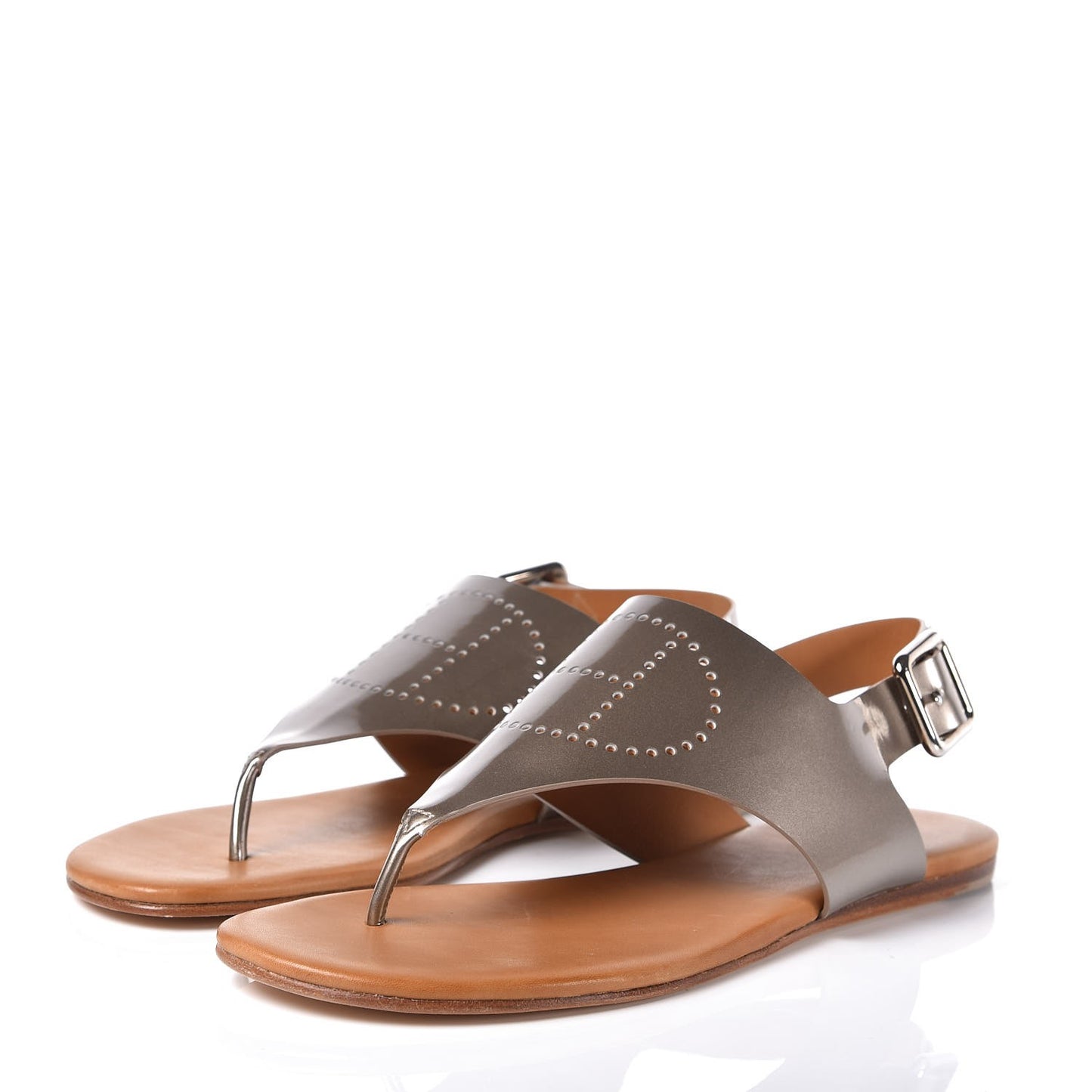 Metallic Calfskin Kola Sandals 38.5 Gold