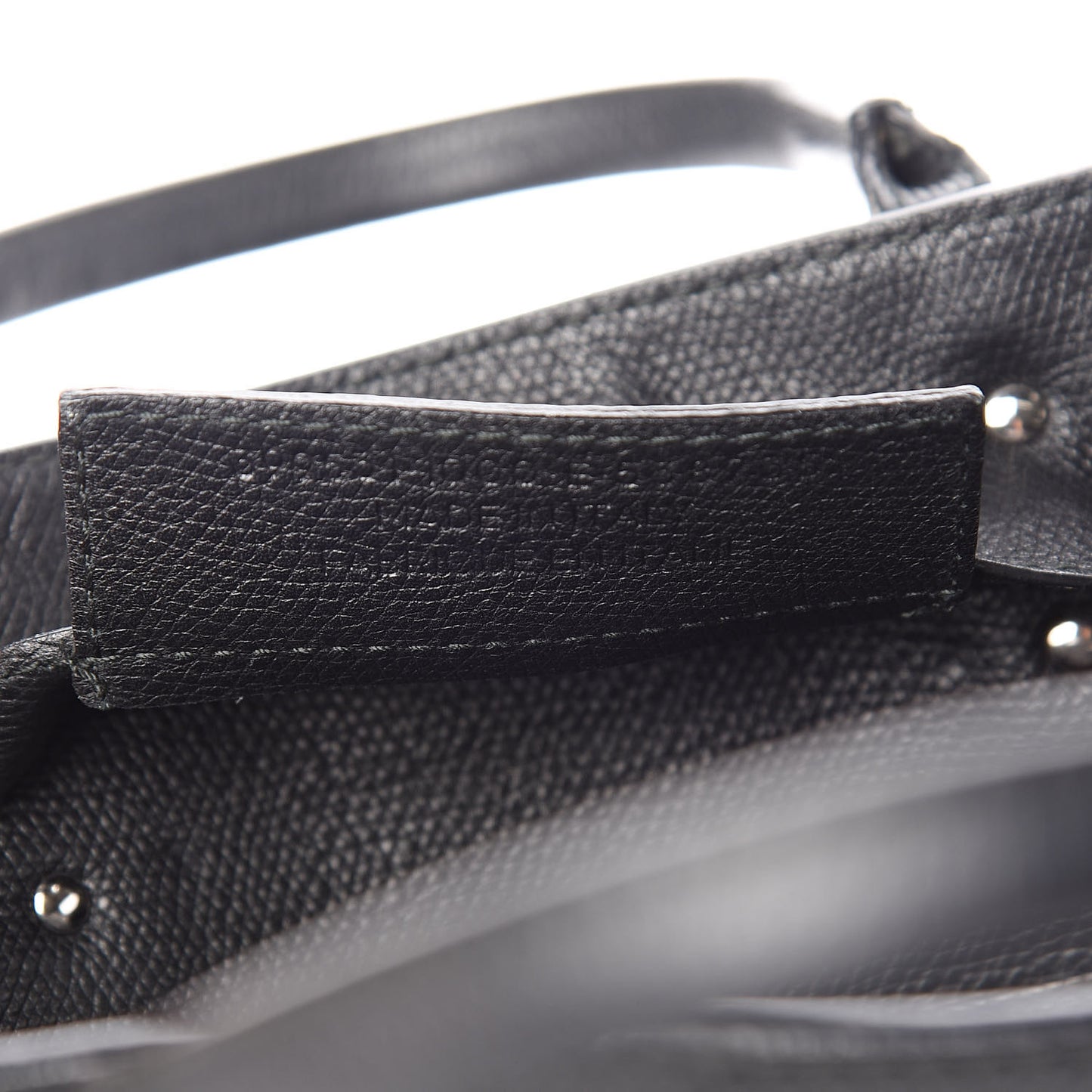 Grained Calfskin Plate Hardware Papier A6 Zip Around Tote Black