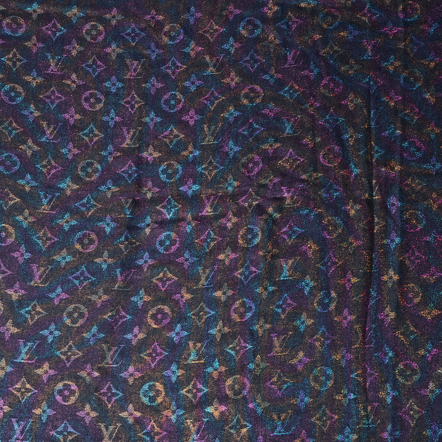 Chale Monogram Plume Shawl Blue Nuit