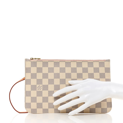 Louis Vuitton Damier Azur Neverfull MM GM Pochette Rose Ballerine 2 of 7