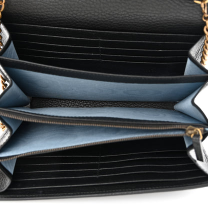 Gucci Calfskin Garden Dionysus Chain Wallet Black 5 of 12