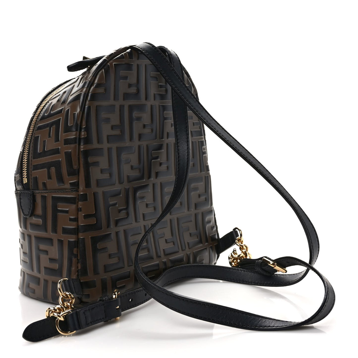 Vitello Bi-Color FF 1974 Embossed Mini Backpack Maya Black