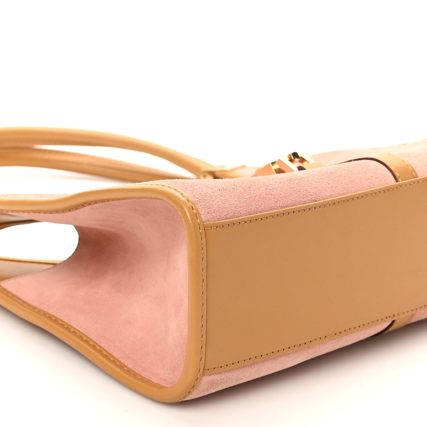 Suede Bardot Shoulder Bag Pink