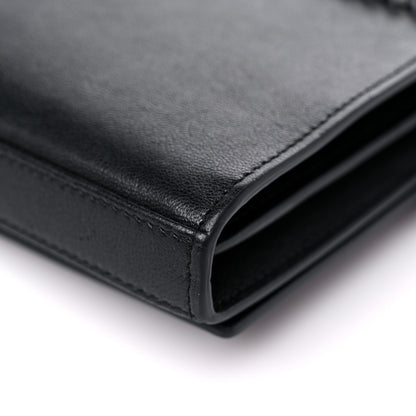 Saint Laurent Lambskin Bandana Studded Monogram Chain Wallet Black 11 of 15