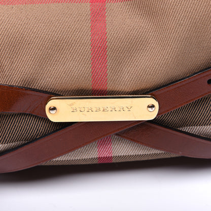 Burberry House Check Bridle Calfskin Medium Lynher Tote Dark Tan 24 of 30
